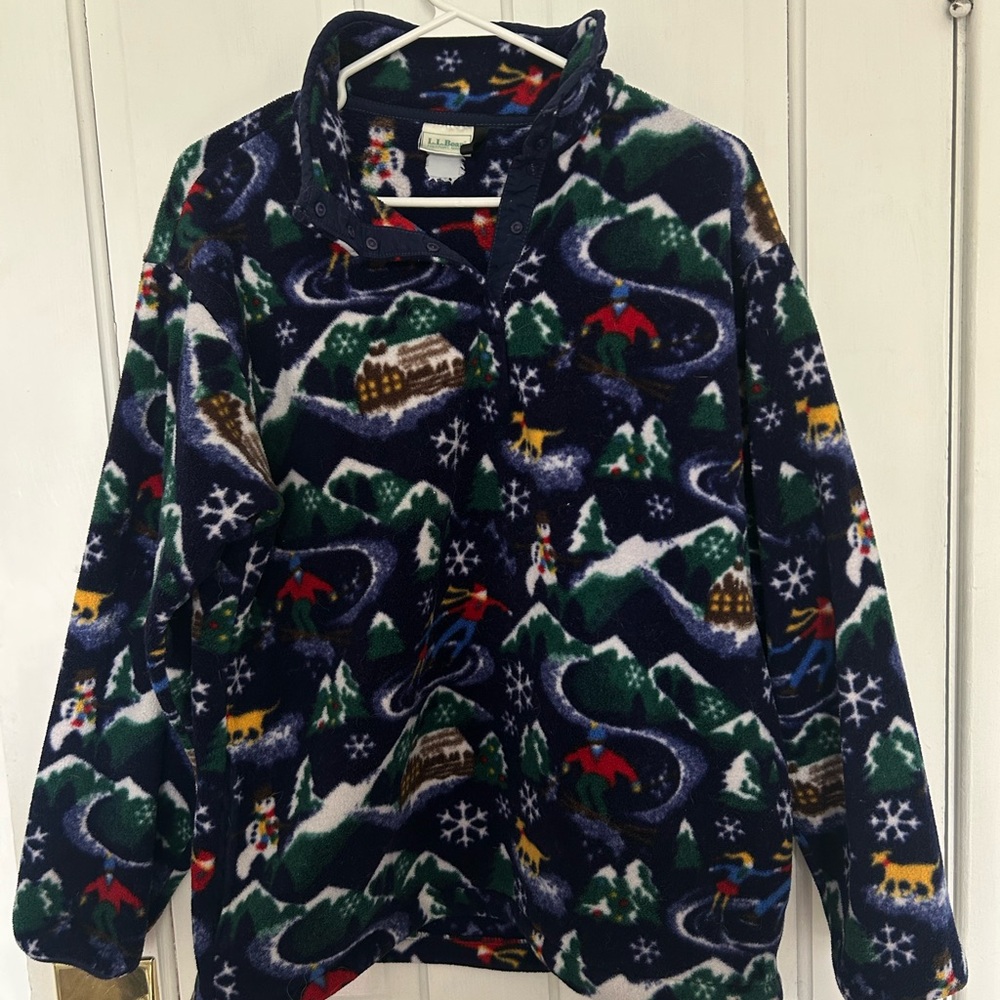 Colorful Winter Themed Fleece Pullover